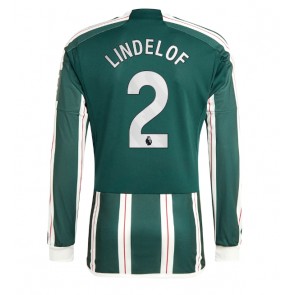 Lacne Muži Futbalové dres Manchester United Victor Lindelof #2 2023-24 Dlhy Rukáv - Preč